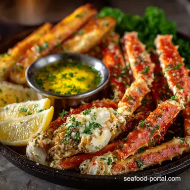 Crab Legs with Garlic Butter Sauce Easy Oven Baked King Crab Recipe Recipe Card
