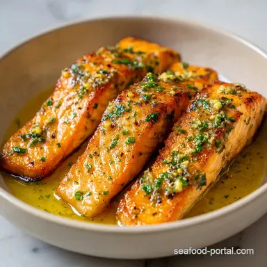 Pan Salmon with Garlic Butter for 4 Recipe Card