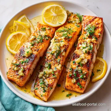 Pan Seared Salmon Recipe with Lemon for 4 Recipe Card