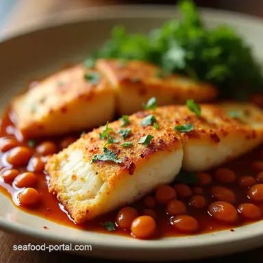 PanFried Basa with Smoky Tomato Beans Weeknight Win Recipe Card