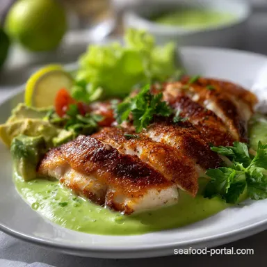 PanSeared Tilapia with Avocado Sauce: 18 Minute Meal Recipe Card