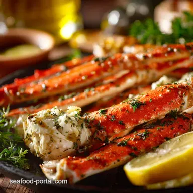 Crab Legs: Perfect Steamed Recipe with Garlic Butter Recipe Card