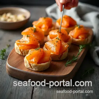 Piping Hot Smoked Salmon Canapés: A Delightful Bite of Elegance presentation