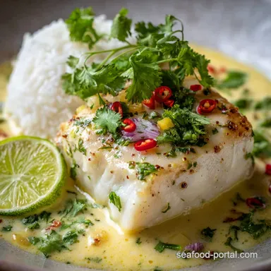 Poached Mahi Mahi Coconut Lime Sauce in 25 Minutes