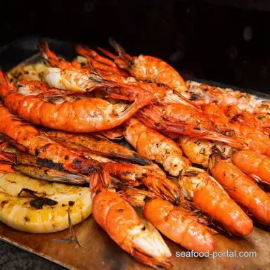Portuguese Style Barbecued Seafood Platter Easy BBQ Recipe Recipe Card