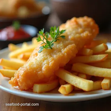Proper British Fish and Chips Crispy Seaside Classic Recipe Card