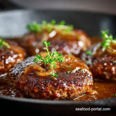 The Best Homemade Hamburger Steaks with Silky Onion Gravy Recipe Recipe Card