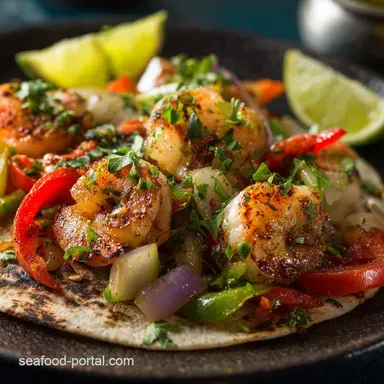 Speedy Sizzling CitrusChilli Shrimp Fajitas Recipe Recipe Card