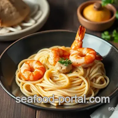 My Family' s Favorite Quick Creamy Linguine with Chicken & Prawns: A 30-Minute Delight