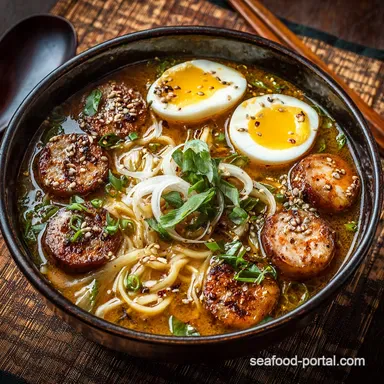 Quick Homemade Ramen with Spicy Sausage 35Minute Umami Broth Recipe Card
