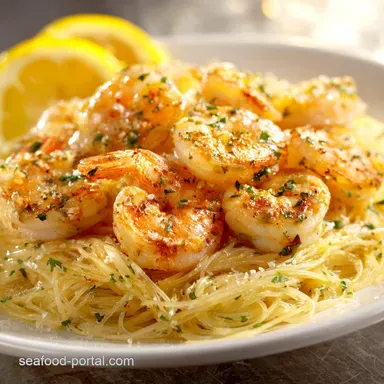 Shrimp and Angel Hair Pasta Weeknight Lemon Garlic Scampi Recipe Card