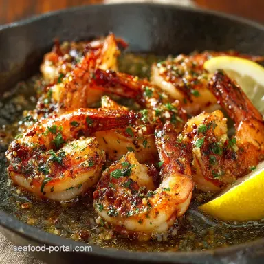 Quick Seared Red Argentinian Shrimp with Lemony Garlic Butter Recipe Card