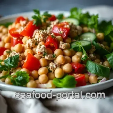 Easy & Flavorful Tuna and Chickpea Salad: A Mediterranean Delight Recipe Card