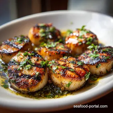 Grilled Scallops Recipe Like Restaurant Meal for 4 Recipe Card