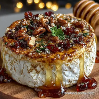 Easy Baked Brie with Honey and Nuts Recipe 25 Mins Recipe Card