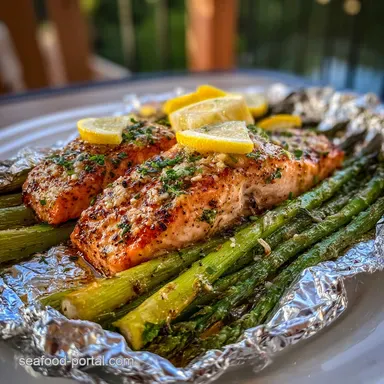 Baked Salmon Asparagus Foil Packs Recipe | 25 Min Recipe Card