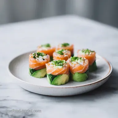 Salmon Avocado Roll for 4 Servings Recipe Card
