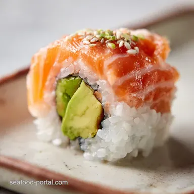 Sushi Roll Recipe with Salmon for 4 Servings: Silky and Creamy Recipe Card
