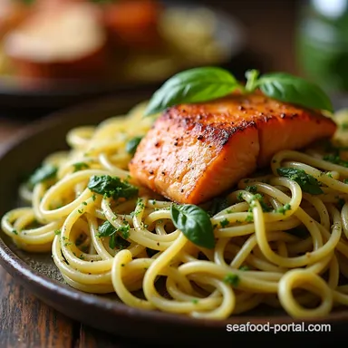 Salmon Pesto Pasta Perfection A Weeknight Wonder Recipe Card