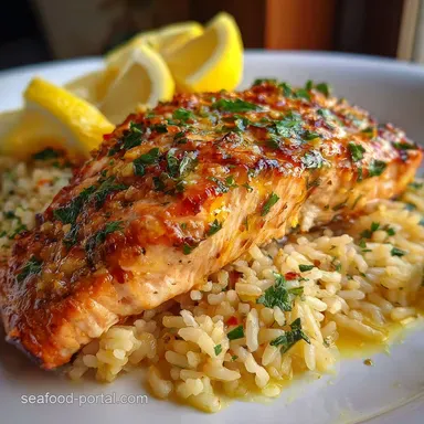 Mediterranean Salmon Rice in 25 Minutes Recipe Card