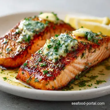 Salmon with Herb Butter: Pan-Seared in 20 Minutes Recipe Card