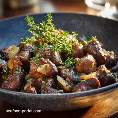 Proper Saut&eacute;ed Chicken Hearts and Gizzards with Burnt Butter and Thyme Recipe Card