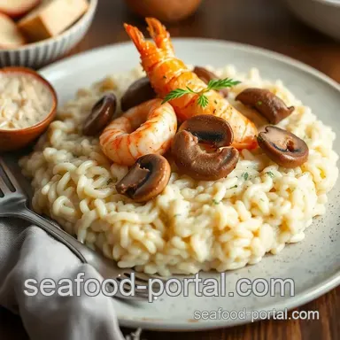 Indulge in Creamy Sautéed King Prawn Risotto with Mushrooms: A Family Favorite Recipe Card