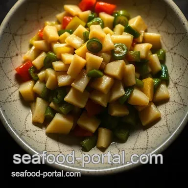 Sautéed Sea Cucumber with Seasonal Vegetables presentation