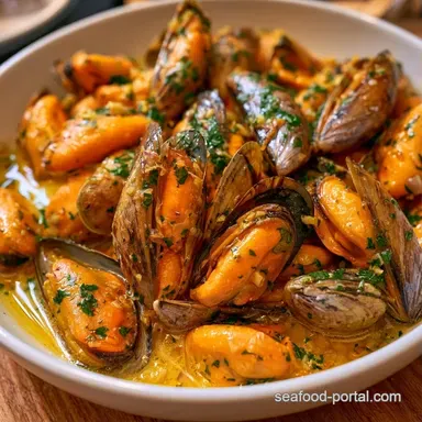 Grape Juice Steamed Mussels in 25 Minutes Recipe Card