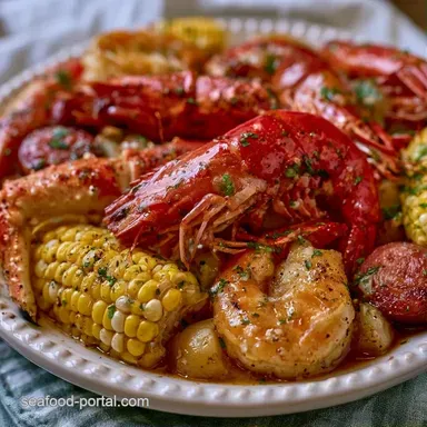 Seafood Boil Foil Packet for 4 Servings Recipe Card