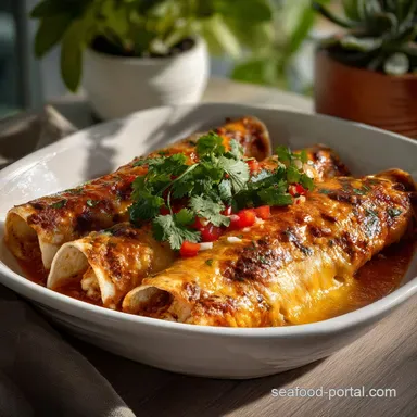 Seafood Enchiladas with Creamy Sauce in 45 Minutes Recipe Card