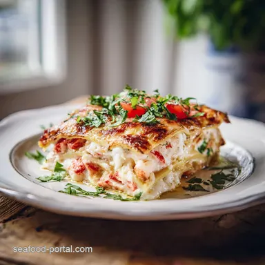 Italian Inspired Seafood Lasagna Recipe with Shrimp Recipe Card