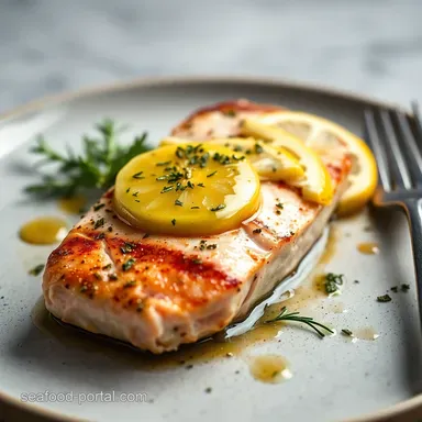 Juicy swordfish steak recipe: Mediterranean Lemon-Herb Butter Recipe Card