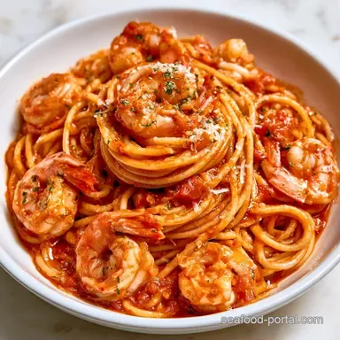 Shrimp Marinara Spaghetti in 20 Minutes Recipe Card