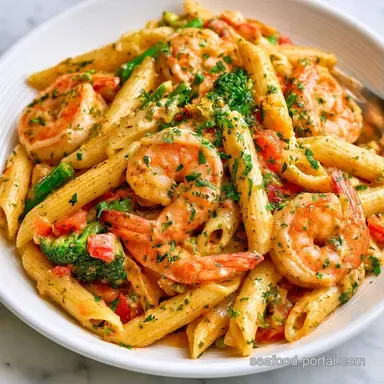 Shrimp Penne Primavera: One-Pot Recipe Card