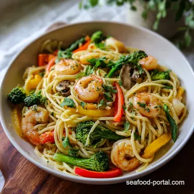 Shrimp Primavera Recipe for 4 Servings Recipe Card