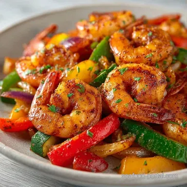 Shrimp Vegetable Skillet for 4 Servings Recipe Card
