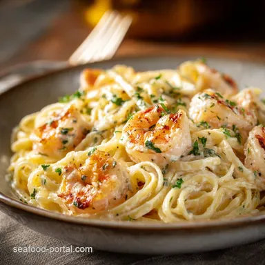 Easy Shrimp Alfredo Pasta Silky Sauce Ready in 28 Minutes Recipe Card