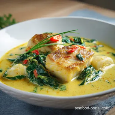 Fish and Curry with Coconut Milk for 4 Servings