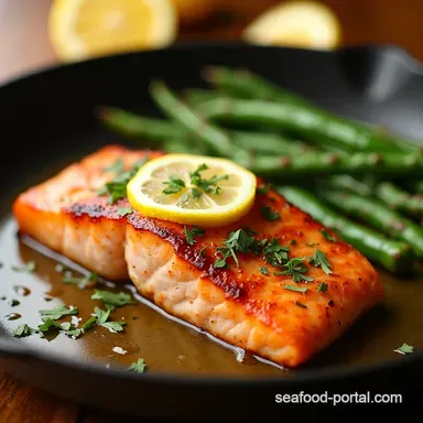 Sensational PanSeared Salmon with Lemon Garlic Ready in Minutes Recipe Card