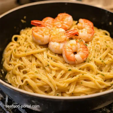 Shrimp Scampi Noodles Quick Garlic Butter Recipe Recipe Card