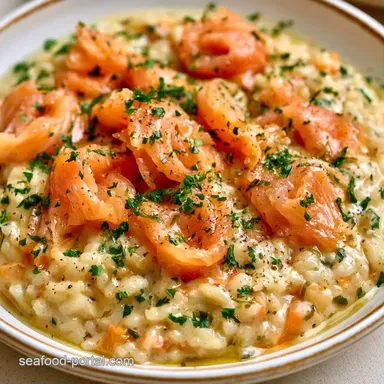 Creamy Smoked Salmon Risotto Recipe Card
