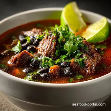 Smoky Carne Asada Soup with Black Beans & Corn Recipe Card