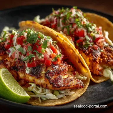 Smoky ChipotleLime Tilapia Fish Tacos Easy Weeknight Dinner Recipe Card