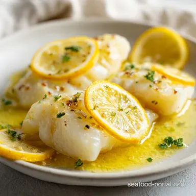 Sous Vide Lemon Butter Cod for 4 Recipe Card