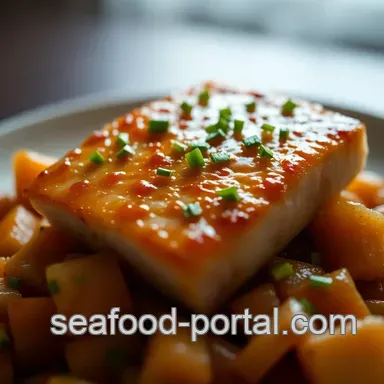 Soy-Ginger Chilean Sea Bass with Scallions presentation
