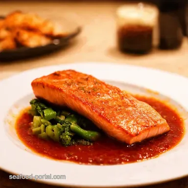 Spicy Soy Salmon Steak with Sambal Quick Asian Dinner Recipe Card