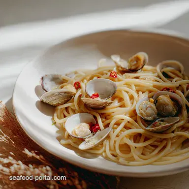 Spaghetti Alle Vongole Clam Pasta for 4 Recipe Card
