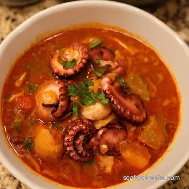 Spanish Octopus Stew A Taste of Galicia Recipe Card