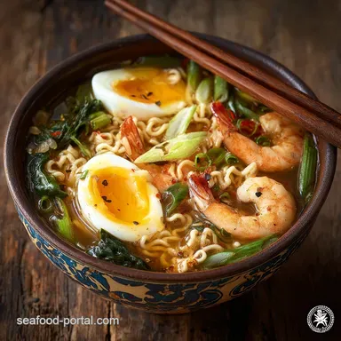 35Minute Shrimp Ramen Noodles Quick Miso Broth Jammy Eggs